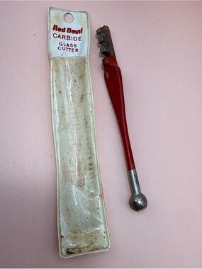 Vintage Red Devil Carbide Glass Cutter w Sleeve Made in USA Union NJ #1023 C-023